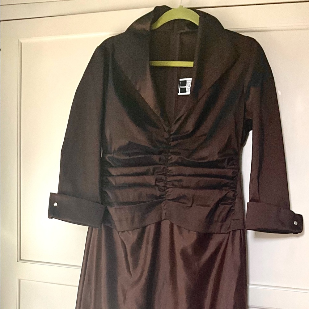 Vintage Holiday Dress Tadashi Iridescent Brown Dress in Size 14